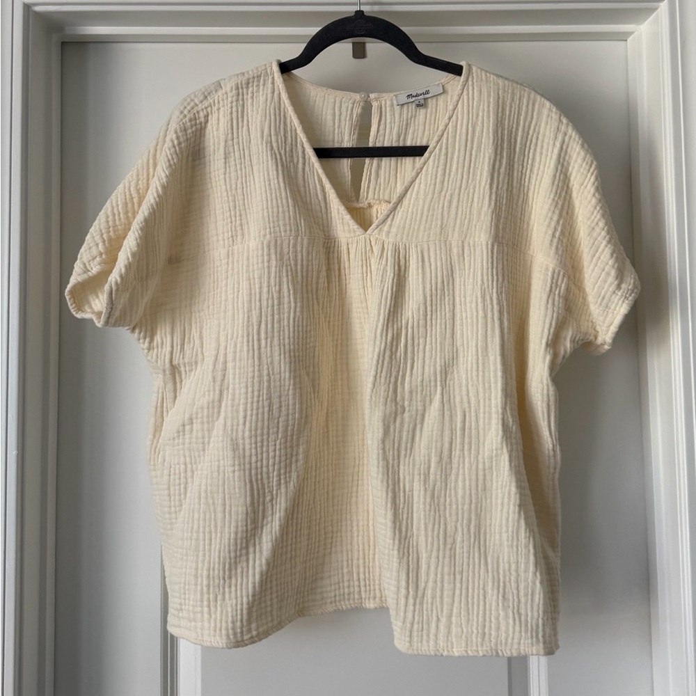 Madewell Cream Textured Top